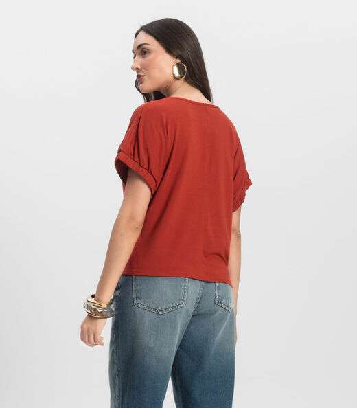 Blusa Feminina Viscose Infinita Cor Laranja