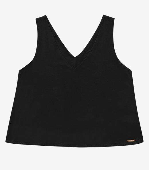 Regata Feminina de Viscose Preto