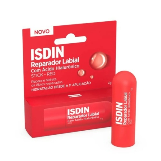 Image_Reparador Labial Stick Isdin com Ácido Hialurônico Cor Vermelha 4g