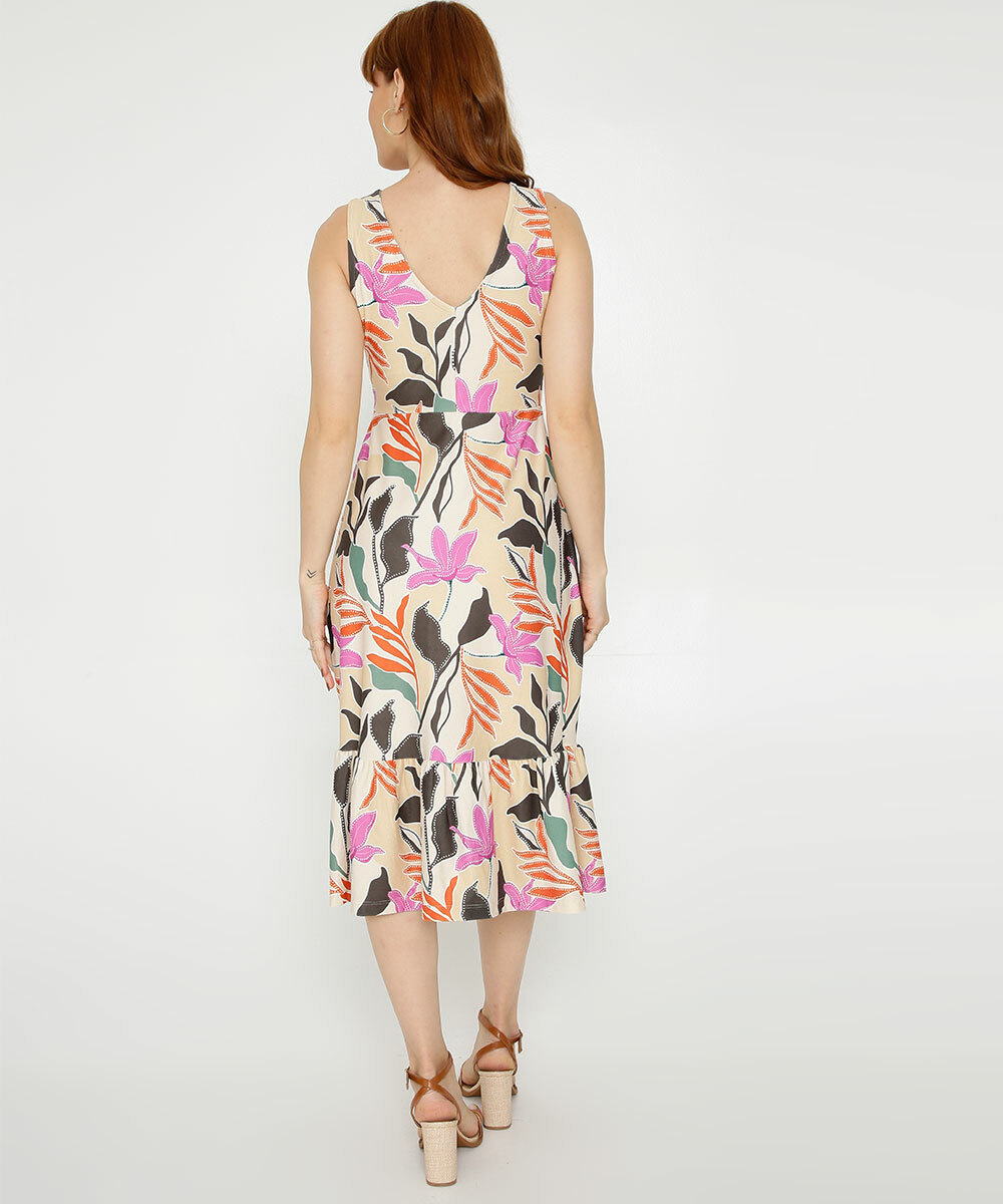 Vestido midi tirantes textura