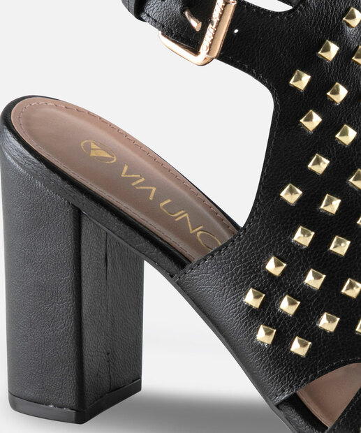 Sandália Feminina Open Boot Tachas Via Uno 