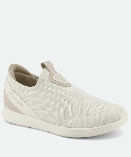 Tênis Casual Feminino Knit Recorte Frase Comfortflex 