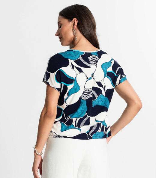 Blusa Feminina Estampada Rovitex Azul