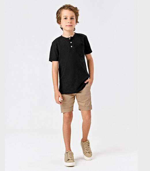 Conjunto Infantil Camiseta Com Bermuda Trick Nick Preto