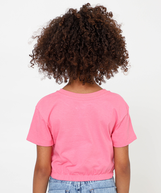 Blusa Infantil Minnie Paetê Disney Tam 4 a 10 Rosa