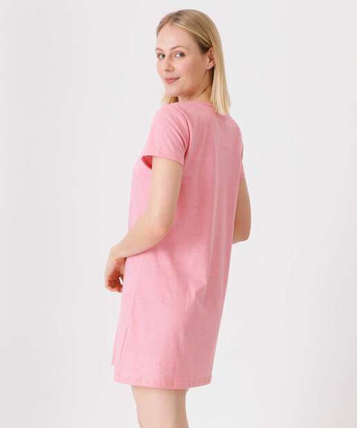 Camisola Estampa Frase Manga Curta Marisa Rosa