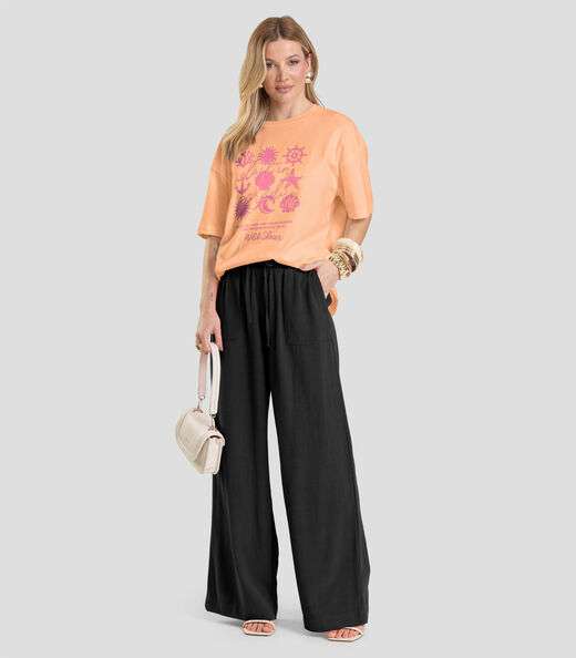 T-Shirt Oversized Feminina Dianna Laranja