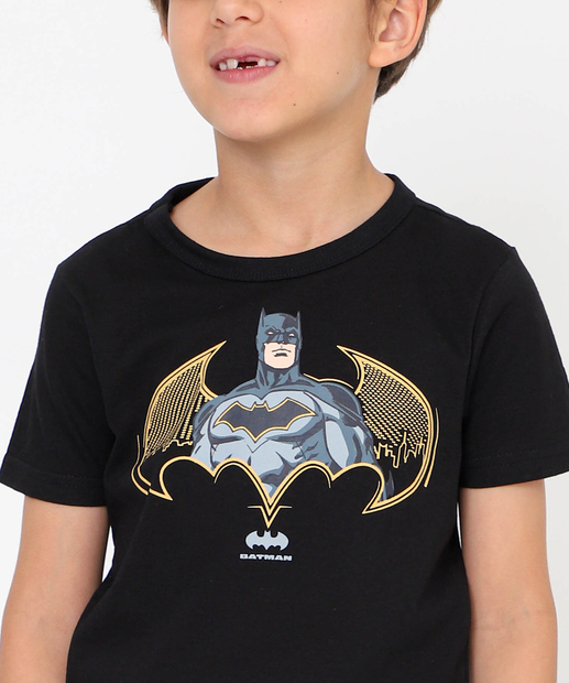 Camiseta Infantil Batman Liga Da Justiça Tam 4 a 10