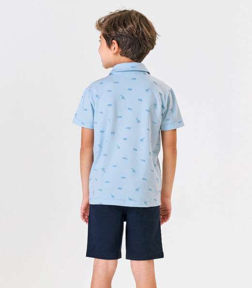 Conjunto Menino Camisa Com Bermuda Trick Nick Azul