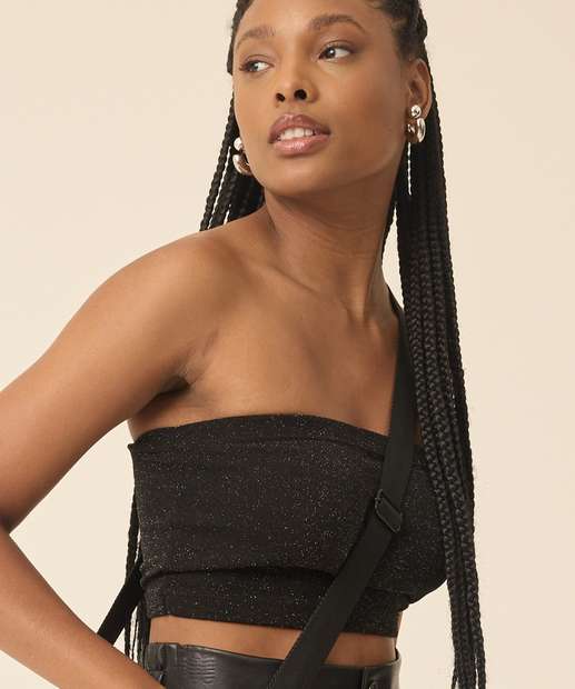 Blusa Cropped Feminina Tomara Que Caia Brilho Marisa