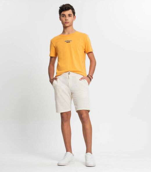 Bermuda juvenil Menino Em Moletinho Minty Bege
