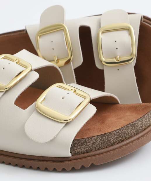 Rasteirinha Feminina Birken Fivelas Beira Rio Branco