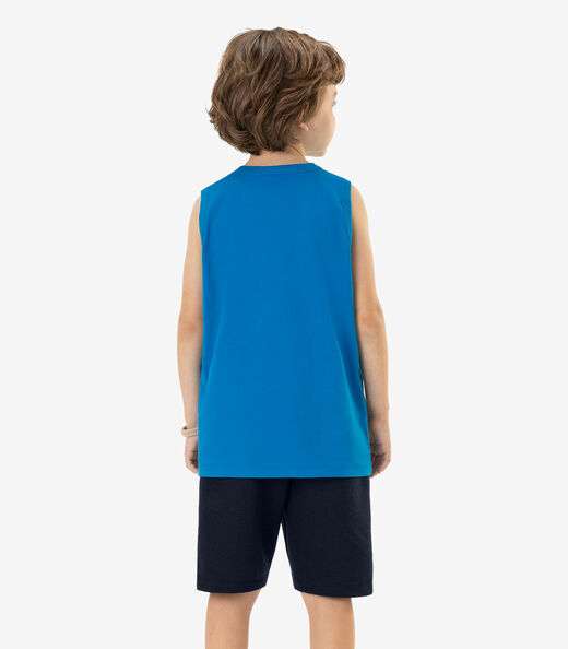Conjunto Infantil Regata Com Bermuda Rovi Kids Azul