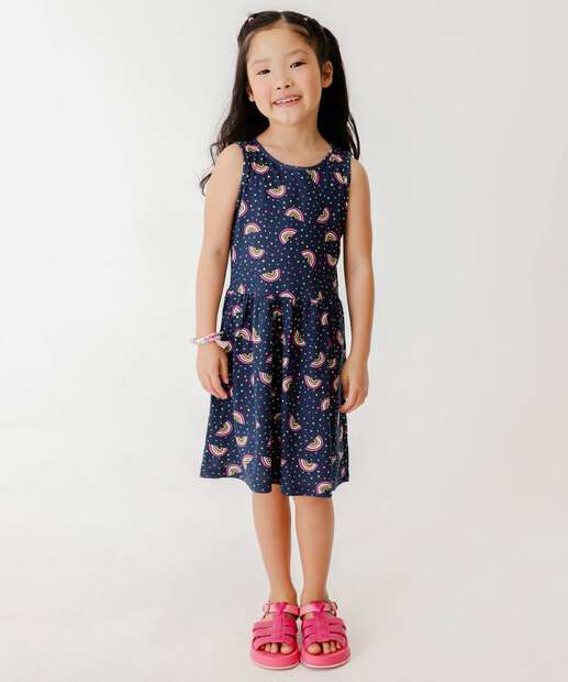Image_Vestido Infantil Arco-íris Sem Manga Marisa Tam 4 a 10