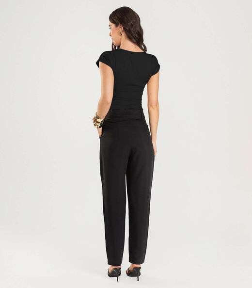 Blusa Feminina Com Franzido Dianna Preto
