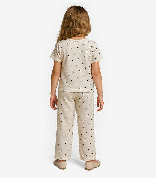Pijama Feminino Infantil Select Bege