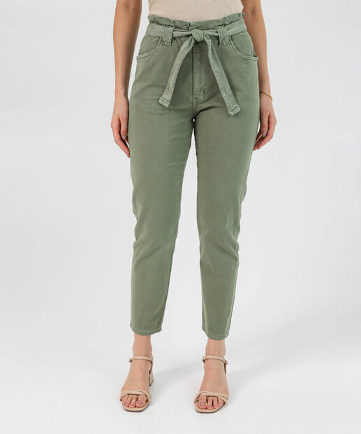 Calça Feminina Clochard Sarja Reta Marisa Verde