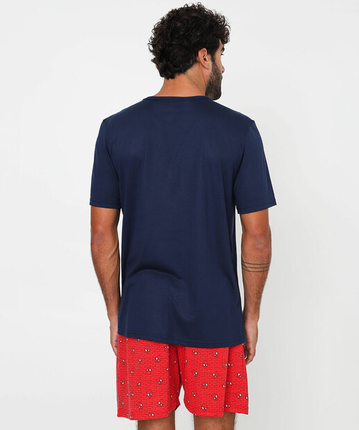Pijama Masculino Homem Aranha Manga Curta Marvel Azul