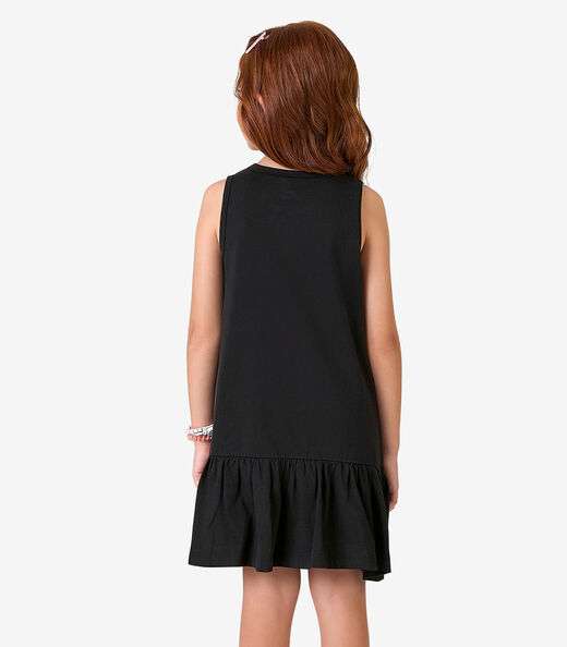 Vestido em Meia Malha Rovi Kids Preto