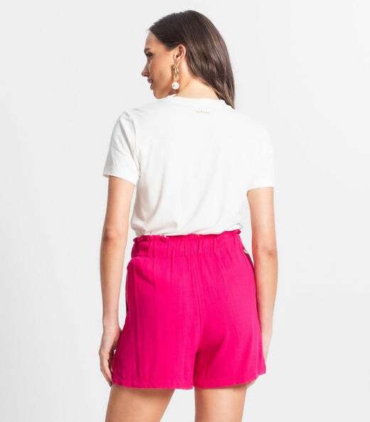 T-shirt De Viscose Creponada Feminina Endless Bege