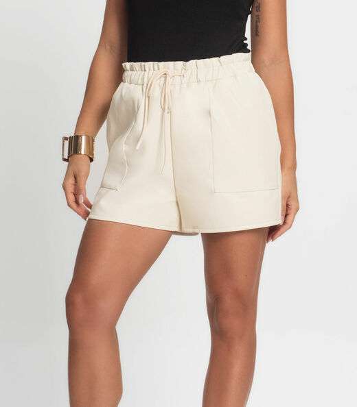 Shorts Feminino Sintético Endless Bege