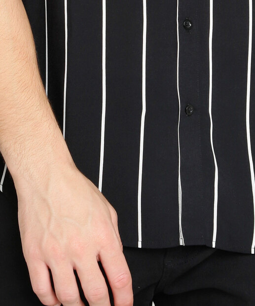 Camisa Masculina Listrada Manga Curta MR