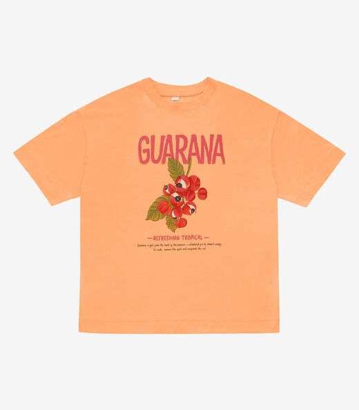 T- Shirt Overzised Meia Malha Feminina Rovitex Laranja