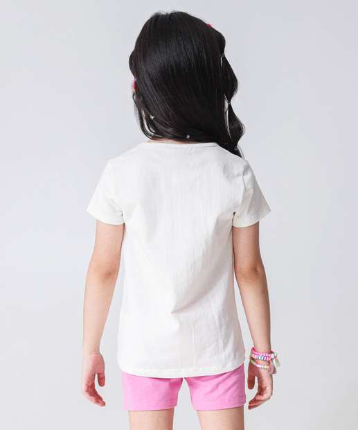 Conjunto Infantil Estampa Flores Marisa Tam 4 a 10 Amarelo