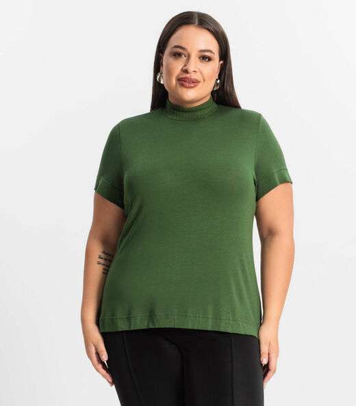 Image_Blusa Gola Alta Feminina Plus Size Secret Glam Verde