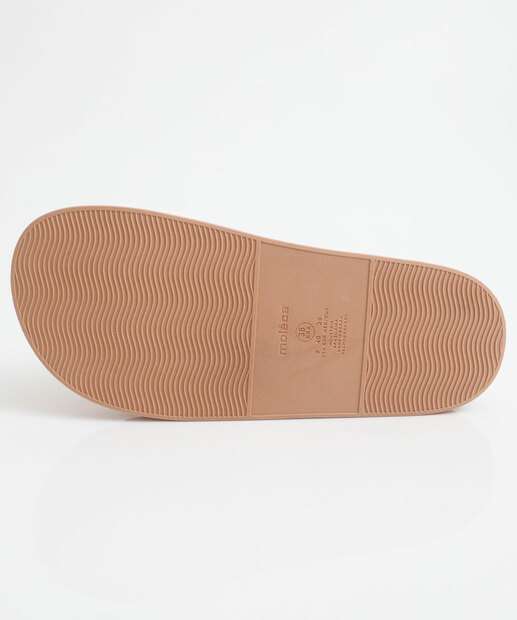 Chinelo Feminino Slide Laço Moleca Bege