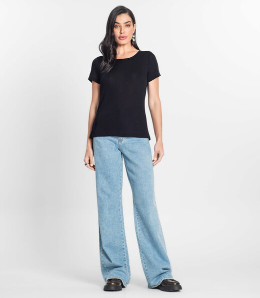 Blusa Feminina Malha me Viscose Preto