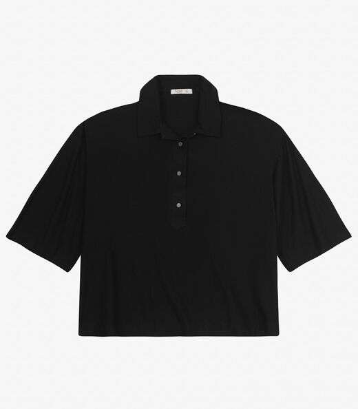 Blusa Manga Curta Plus Size Secret Glam Preto