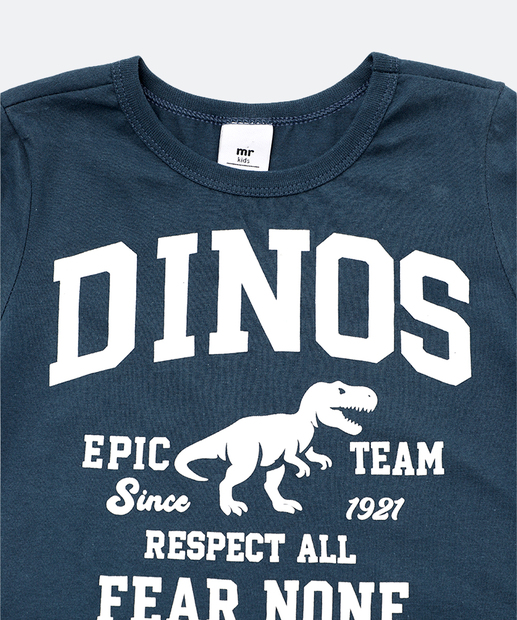 Conjunto Infantil Dinossauro Marisa Tam 4 a 10 Azul