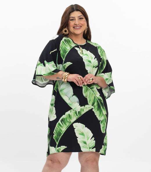 Image_Vestido Feminino Plus Size Curto Secret Glam Preto
