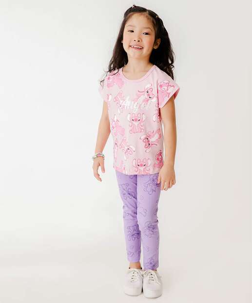 Calça Infantil Legging Angel Disney Tam 4 a 10