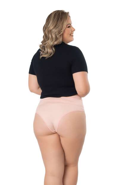 Kit 5 Calcinhas Rubi Plus Size Cós Duplo Microfibra Concept Lingerie Multicolori