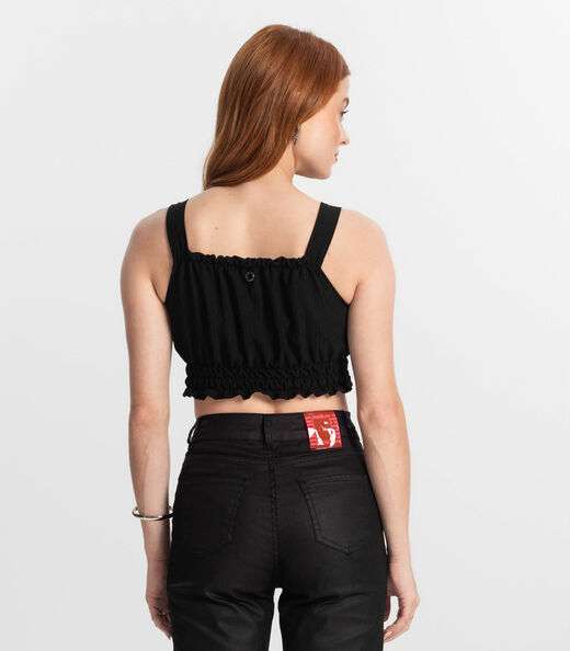 Blusa De Alça Juvenil Feminina Minty Preto