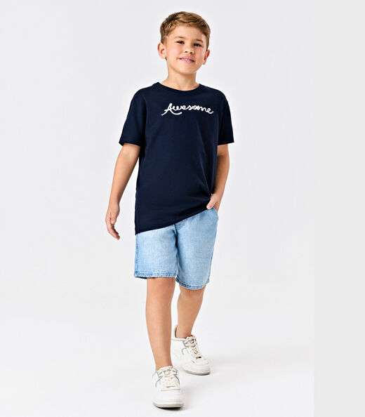 Bermuda Jeans Menino Trick Nick Azul