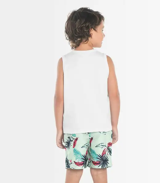 Bermuda Infantil Folhagem Rovitex Kids Verde