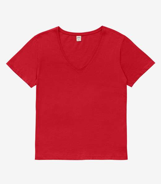 Blusa Básica Feminina Meia Malha Rovitex Vermelho