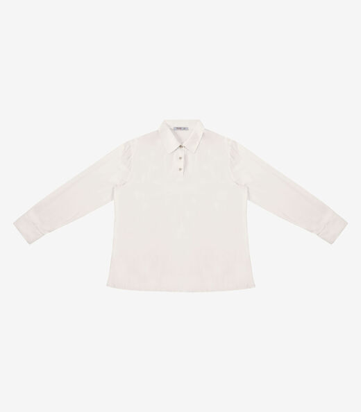Camisa Feminina  Manga Longa Viscose Secret Glam Bege