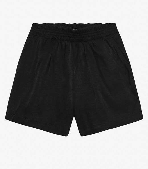 Shorts Juvenil Feminino em Slub Acetinado Minty Preto