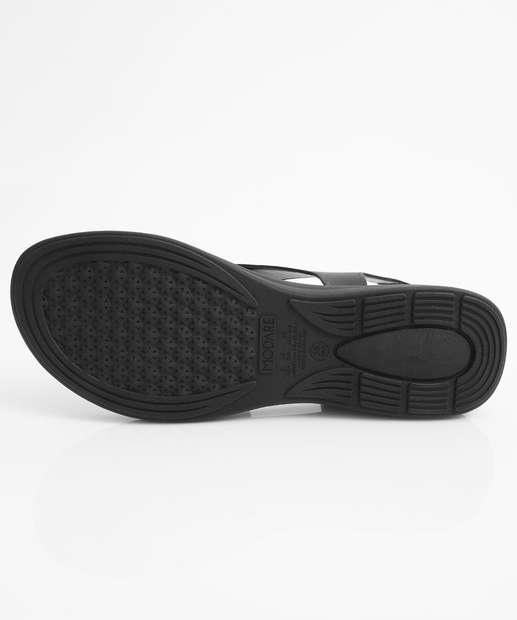 Sandália Feminina Rasteira Pedras Sintéticas Modare Preto