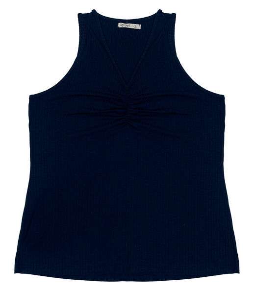 Blusa Feminina Plus Size Canelada Secret Glam Azul