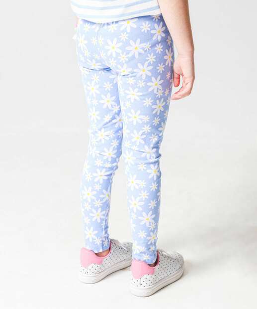 Calça Infantil Legging Estampa Flores Marisa Tam 4 a 10 Rosa
