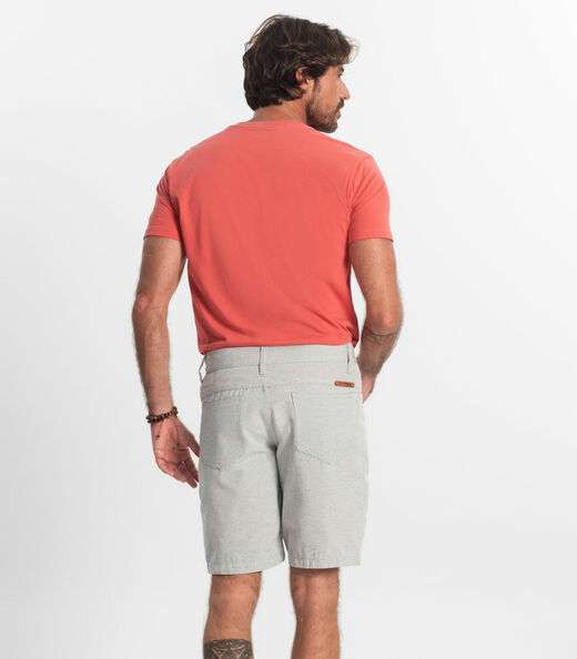 Bermuda Masculina Sarja Com Bolsos Shift Cinza