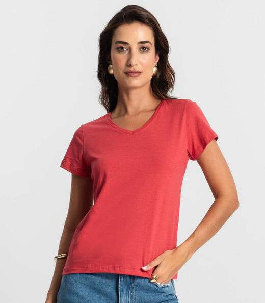 Blusa Feminina Meia Malha 30 Básica KO Vermelho