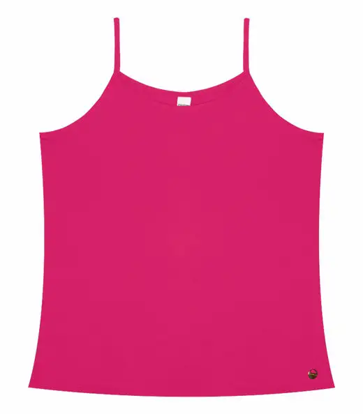 Blusa de Alça Feminina Viscotorcion Básica Rovitex Rosa