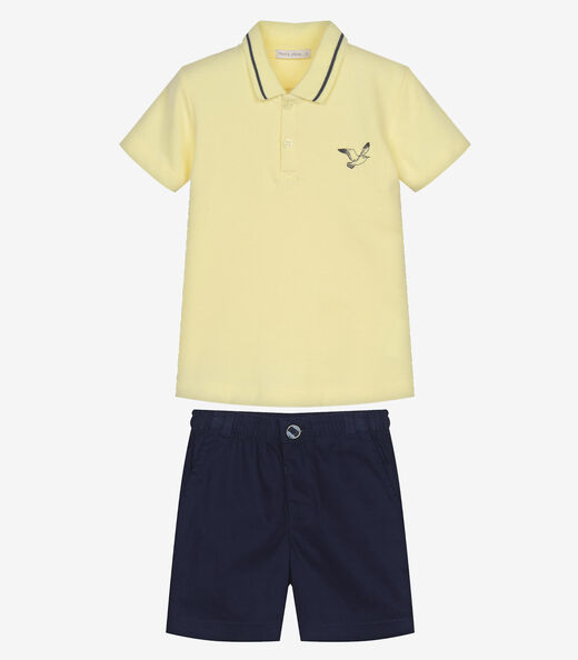 Conjunto Infantil Polo Com Bermuda Trick Nick Amarelo