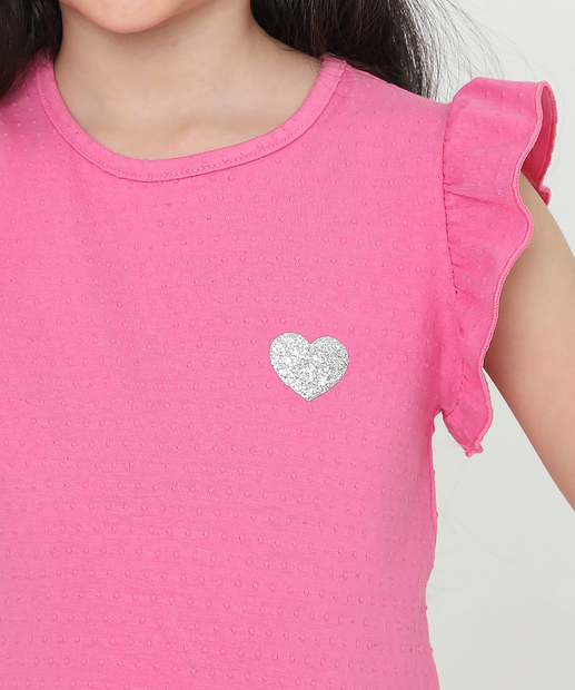 Blusa Infantil Cotton Textura Marisa Tam 4 a 10 Rosa